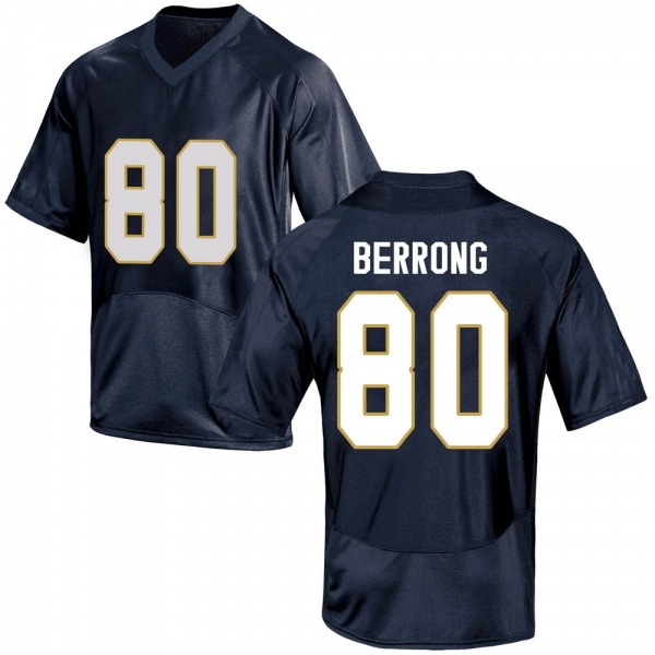 Cane Berrong Notre Dame Fighting Irish NCAA Men's #80 Navy Blue Game College Stitched Football Jersey TOW6655EZ